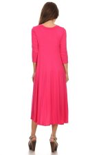 NMC Women's PLUS trendy style, solid, 3/4 sleeve dress. - Image 4